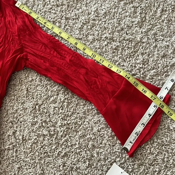 NWT⭐️Vintage ALLISON TAYLOR Ruffles and Lace Red V-Neck DressyTOP❤️Size Small - Picture 8 of 11